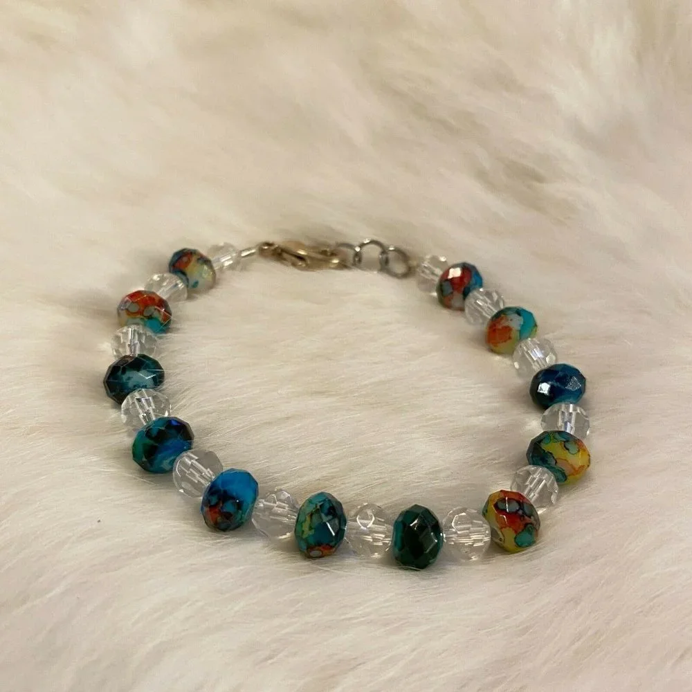 Fairycore Beaded‎ Bracelet Festival Colorful Art to Wear Adjustable Boho 6205